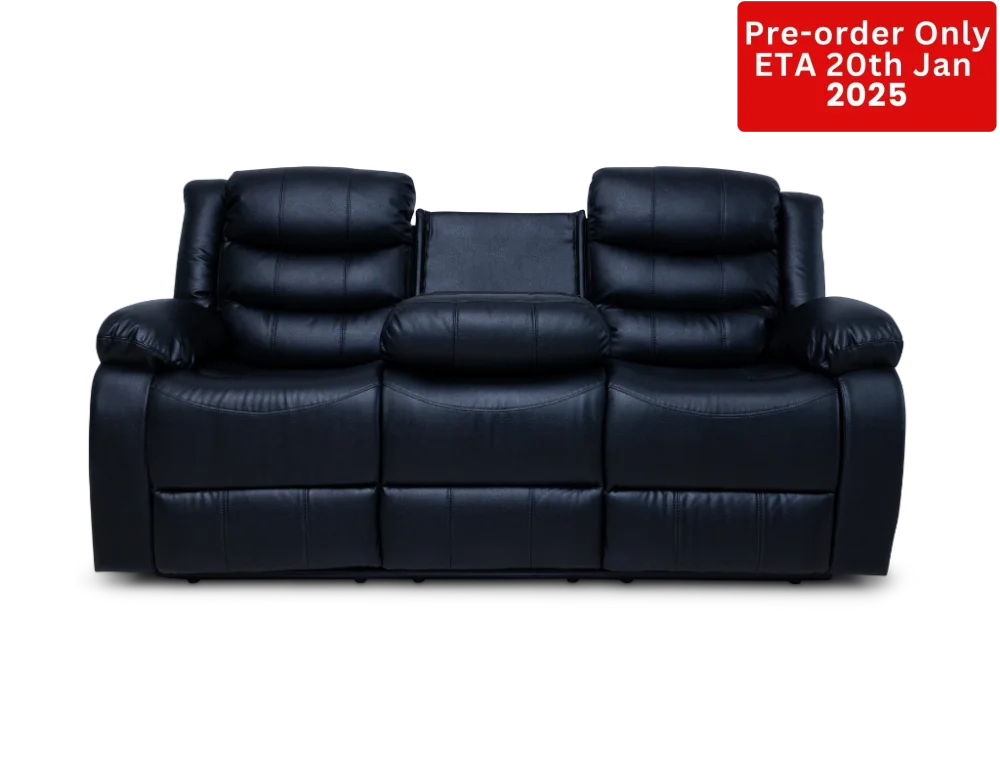 Cozycrown Recliner Suite Collection Black Pre- Order Only 3 Seater