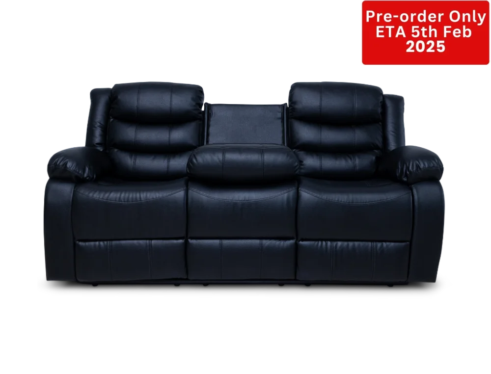 Cozycrown Recliner Suite Collection Black Pre- Order Only 3 Seater