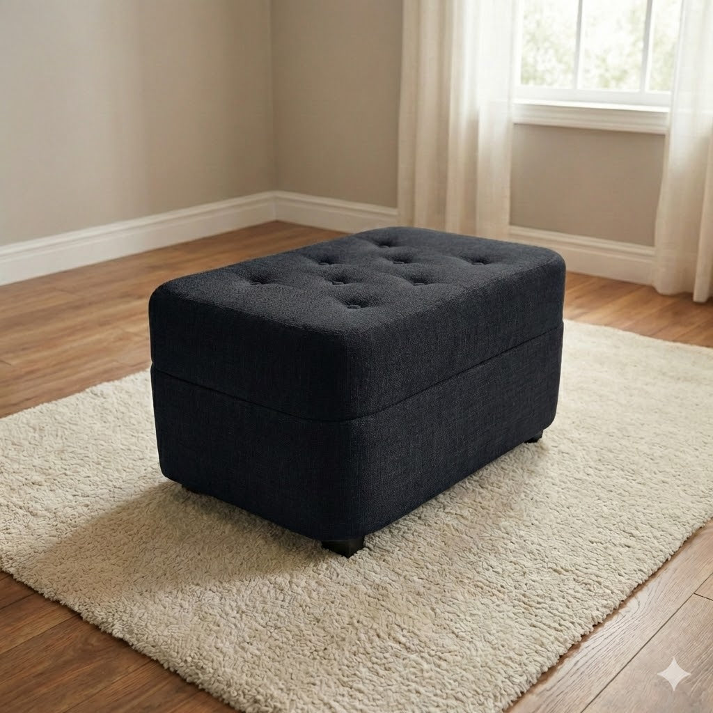 NZ Made Crown Ottoman - Side View | Furniture World NZ