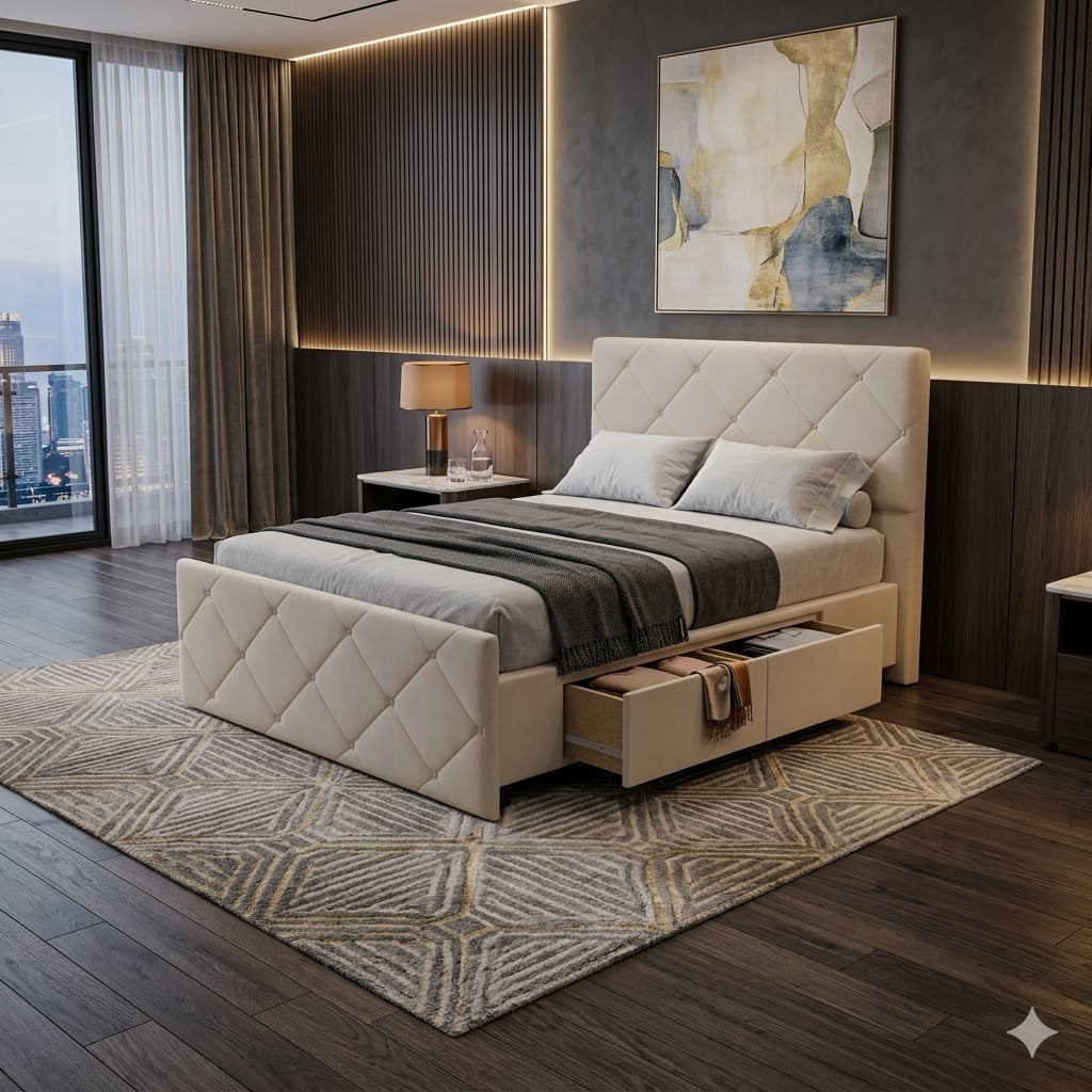 NZ Made Crystal Bed Frame With Drawers - Image 5 | Furniture World NZ
