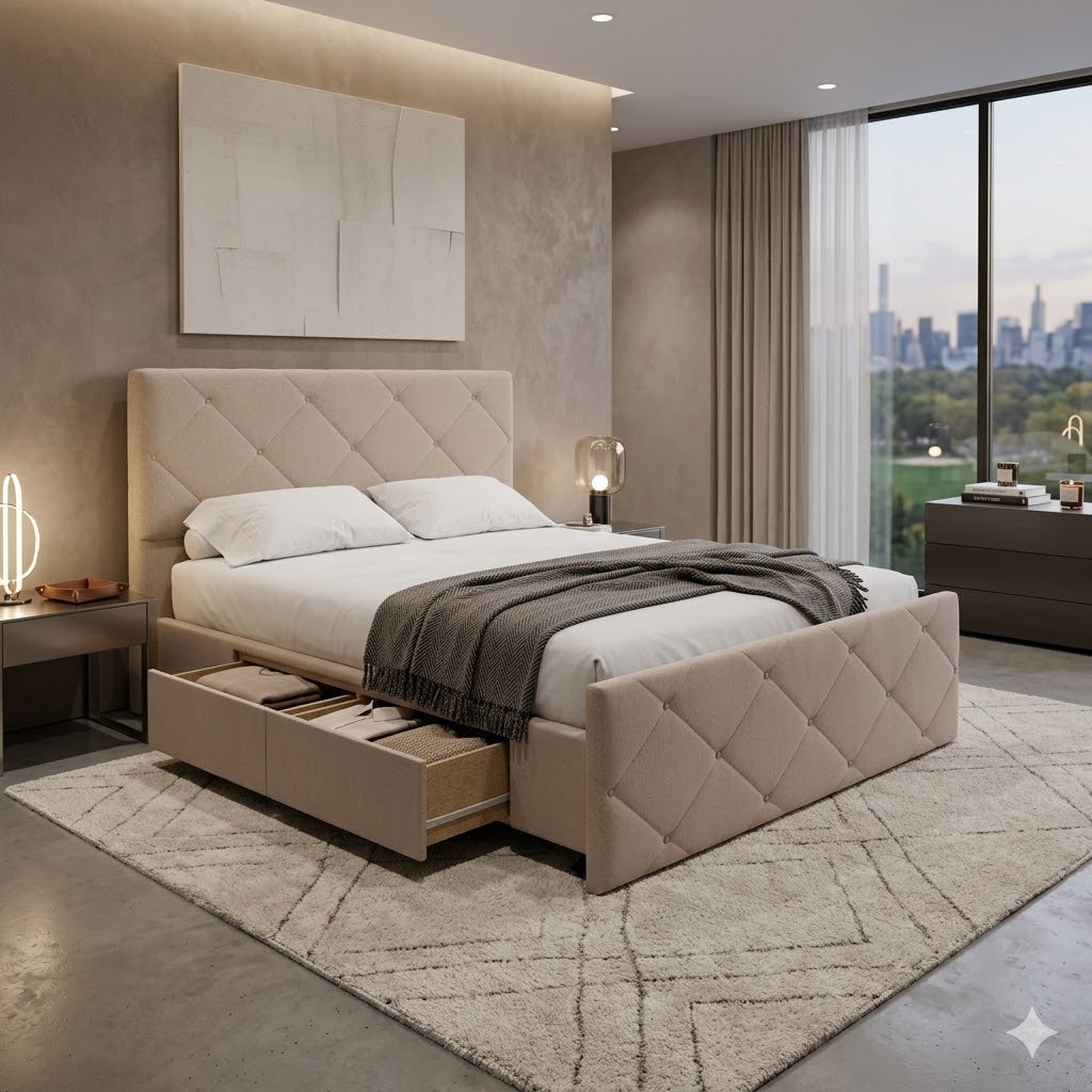 NZ Made Crystal Bed Frame With Drawers - Image 7 | Furniture World NZ