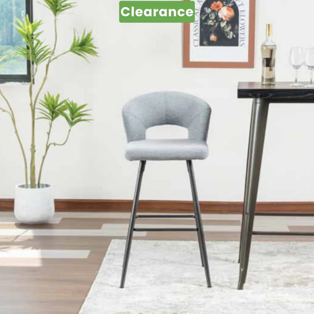 Curve Comfort Bar Stool Light Grey | Furniture World Auckland