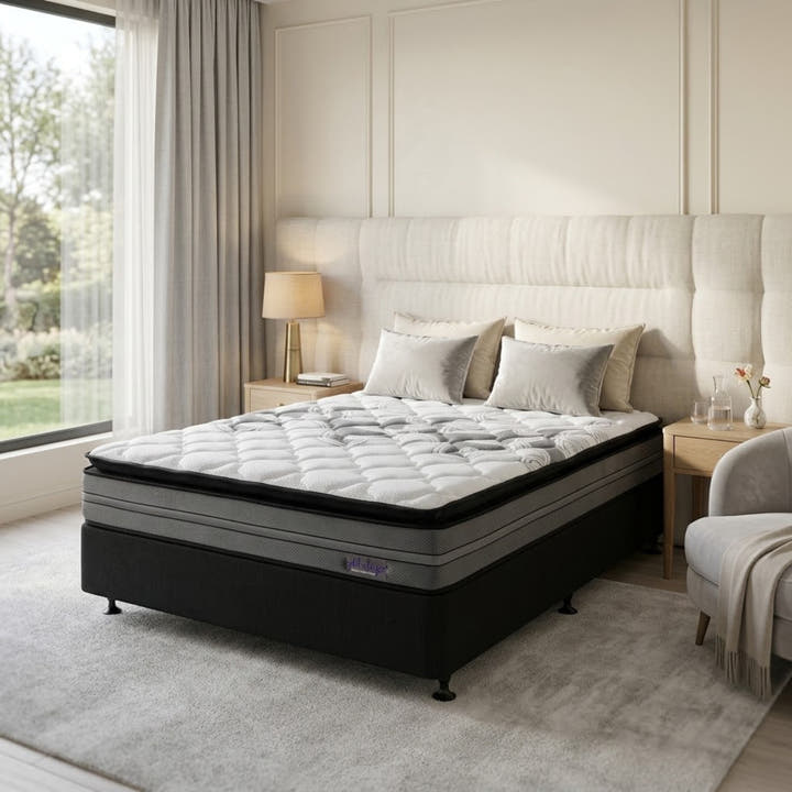 NZ Made Eco Bed Base + Omega Medium Pillowtop Mattress