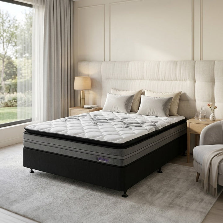 NZ Made Eco Bed Base + Omega Medium Pillowtop Mattress