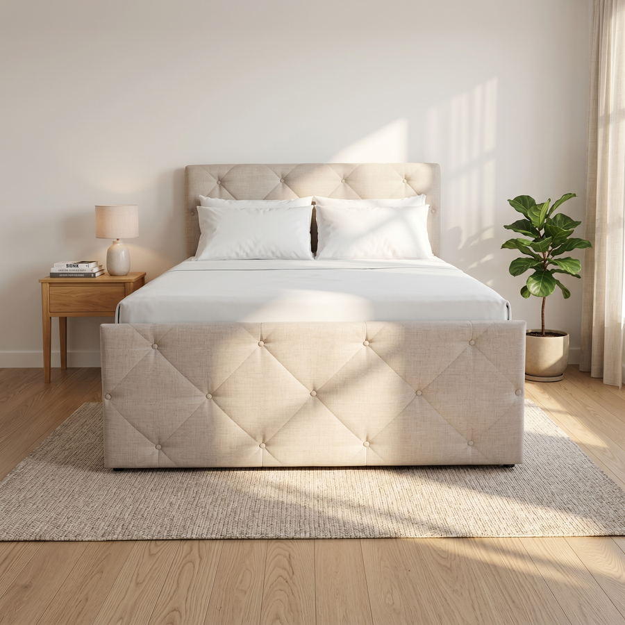 NZ Made Crystal Bed Frame + SleepTime Pocket Pillowtop Mattress - lifestyle