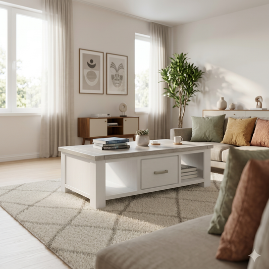 UrbanNest Coffe Table With Drawers - lifestyle