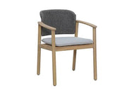 Calen Dining Chair – Grey Wash Fabric - Side View | Furniture World NZ
