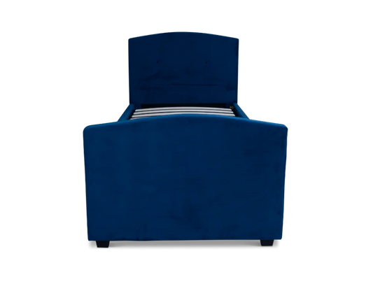 Driftease Single Trundler Bed Frame Velvet Blue