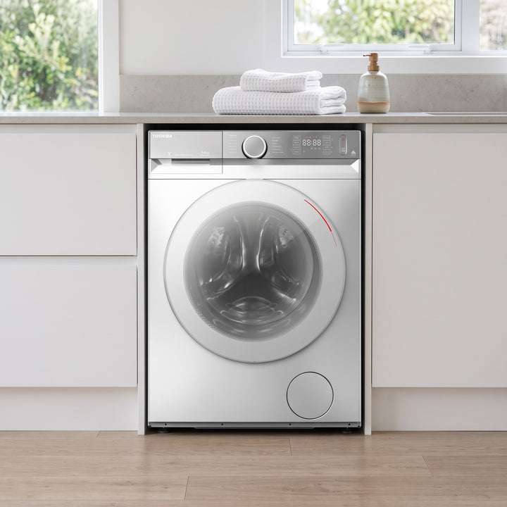 Toshiba T15 9kg Front Load Washing Machine White lifestyle