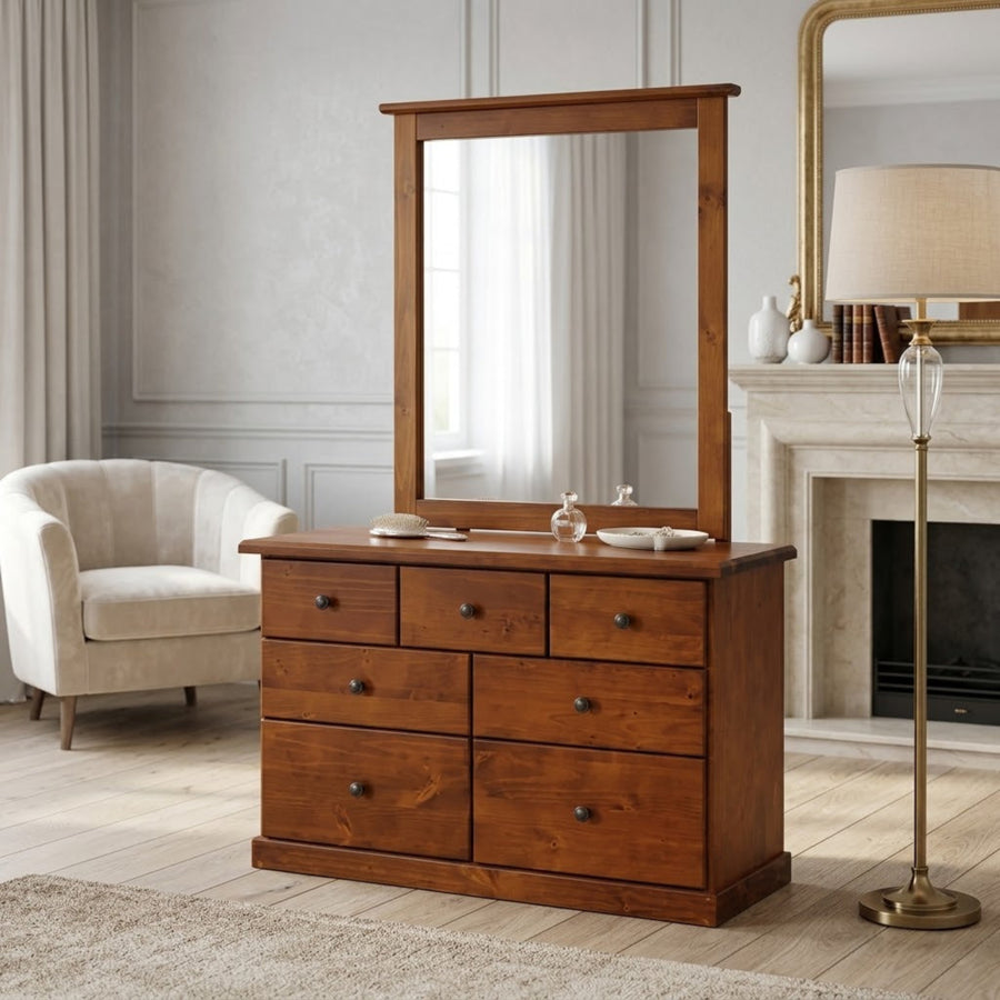 Tasman 7 Drw Lowboy with Mirror -Floor Model