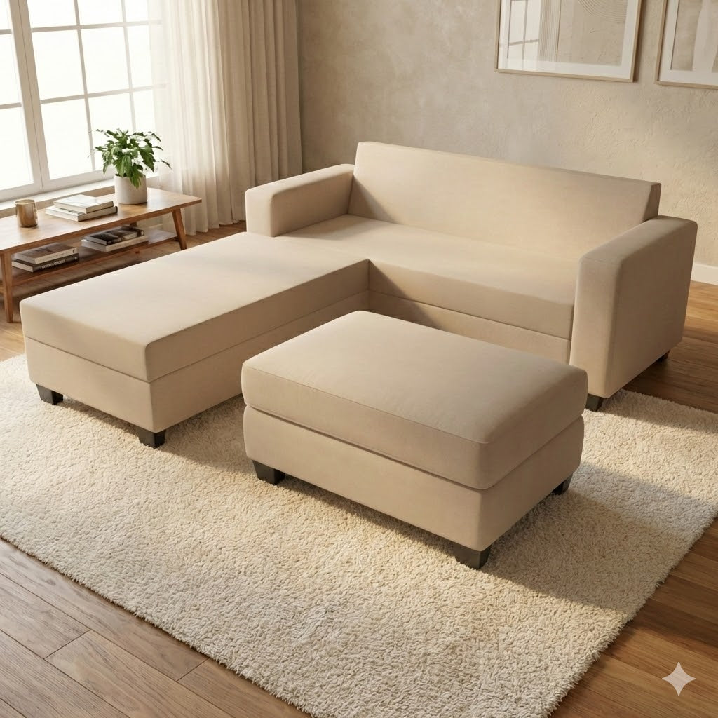 NZ Made Eco 3 Seater with Chaise Corner Sofa