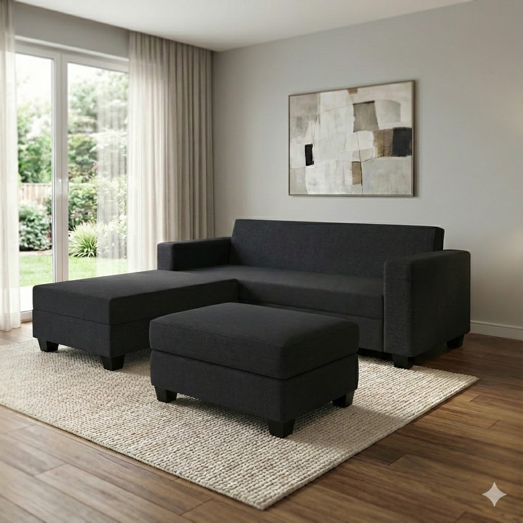 NZ Made Eco 3 Seater with Chaise Corner Sofa