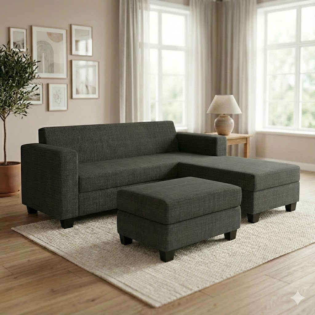 NZ Made Eco 3 Seater with Chaise Corner Sofa