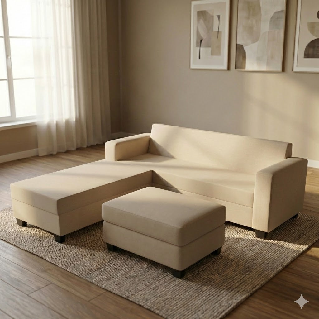 NZ Made Eco 4 Seater with Chaise Corner Sofa