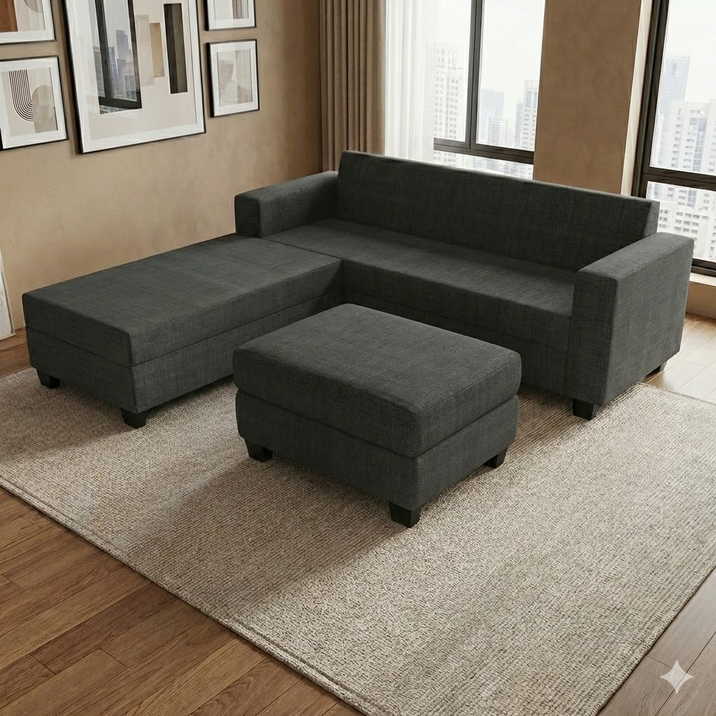 NZ Made Eco 4 Seater with Chaise Corner Sofa