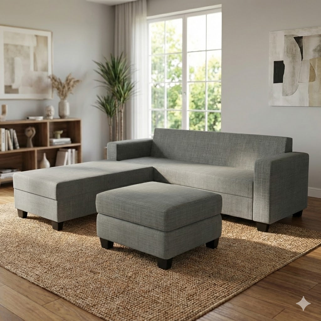 NZ Made Eco 4 Seater with Chaise Corner Sofa