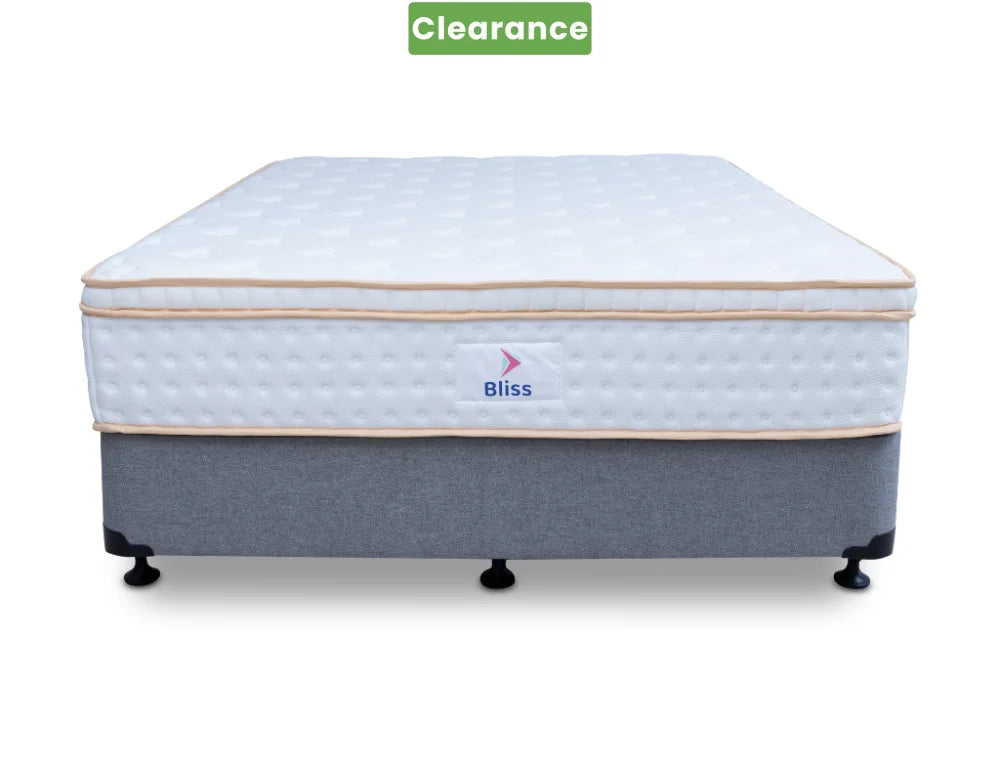 Eco Bed Base + Bliss Mattress Single / Grey Bedroom Furniture Sets
