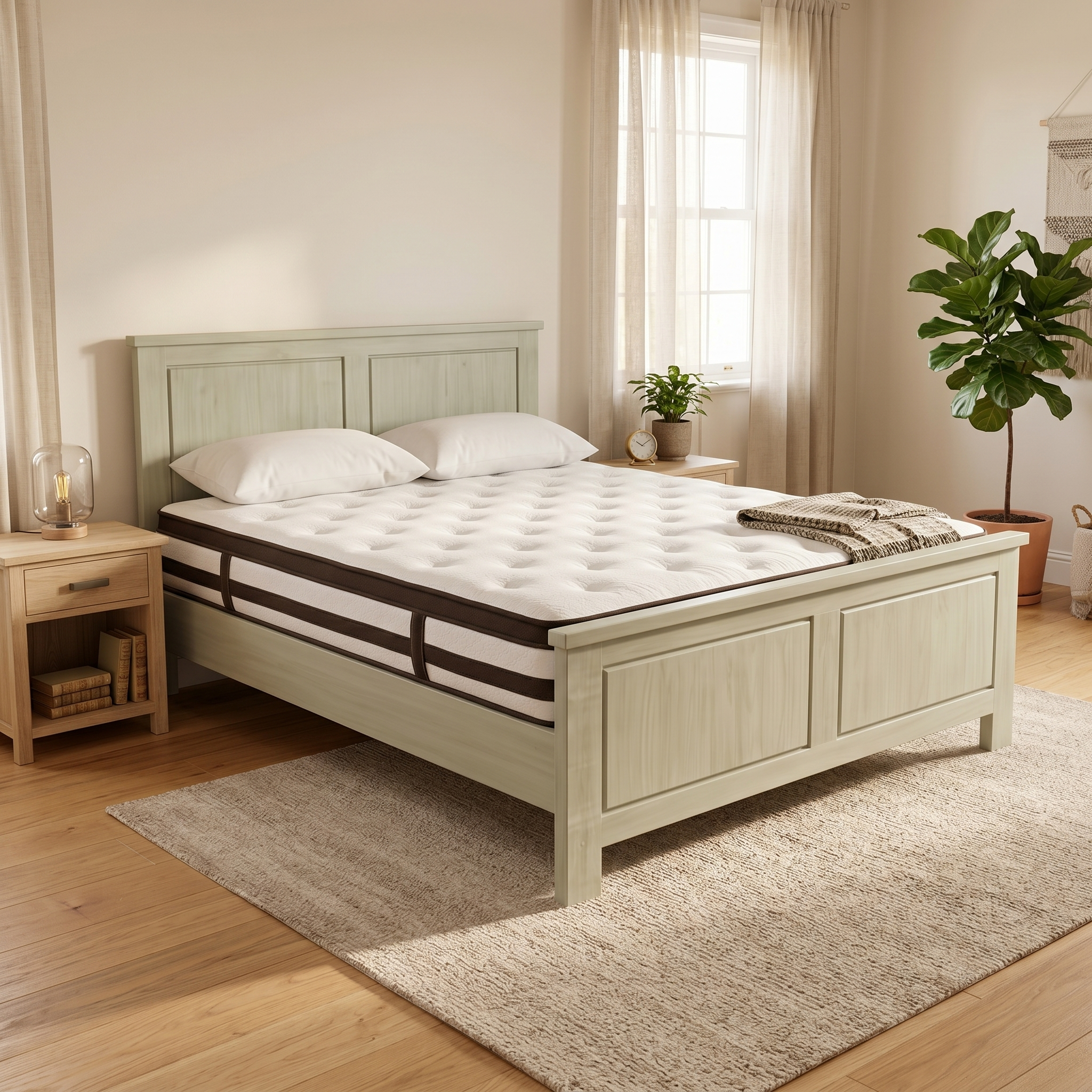 Signature Bed Frame + Fiona Plush Mattress - lifestyle