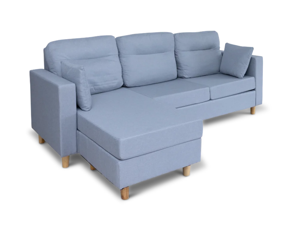 Flexchaise 3 Seater Reversible Corner Sofa With Chase Linen Grey