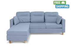 FlexChaise 3 Seater Reversible Corner Sofa with Chase Linen Grey