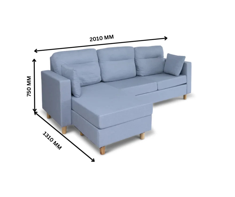 Flexchaise 3 Seater Reversible Corner Sofa With Chase Linen Grey