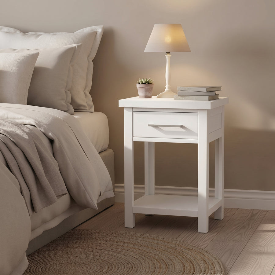 Champion 1 Drw Bedside White