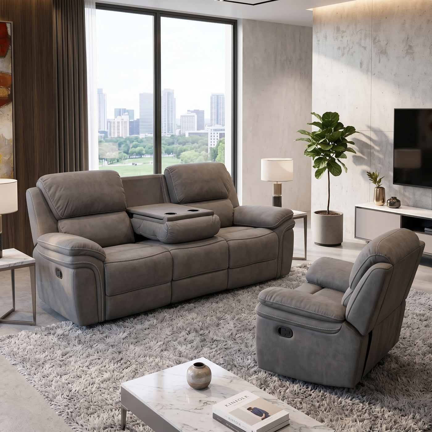 Comfort Cove Recliner Suite Grey