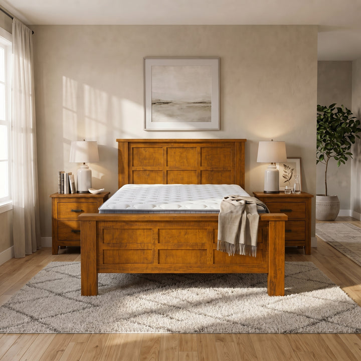 Oakwood Bed Frame +SleepTime Pocket Pillowtop Mattress