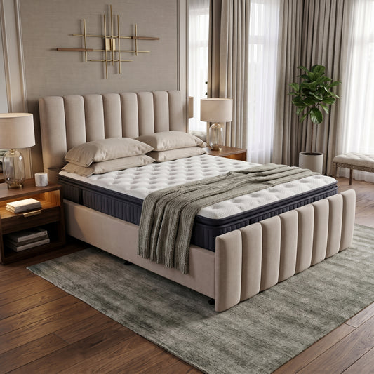 NZ Made Wave Bed Frame + SleepTime Pocket Pillowtop Mattress