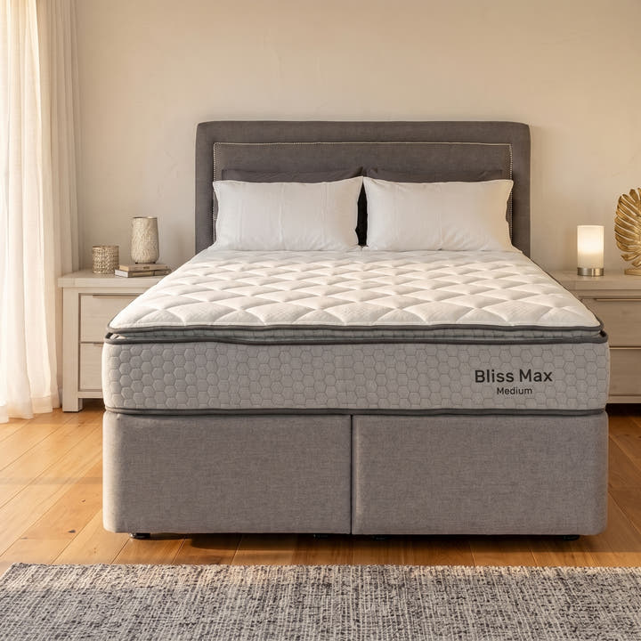 NZ Made Bliss Max Medium Mattress + Royal Bed Base