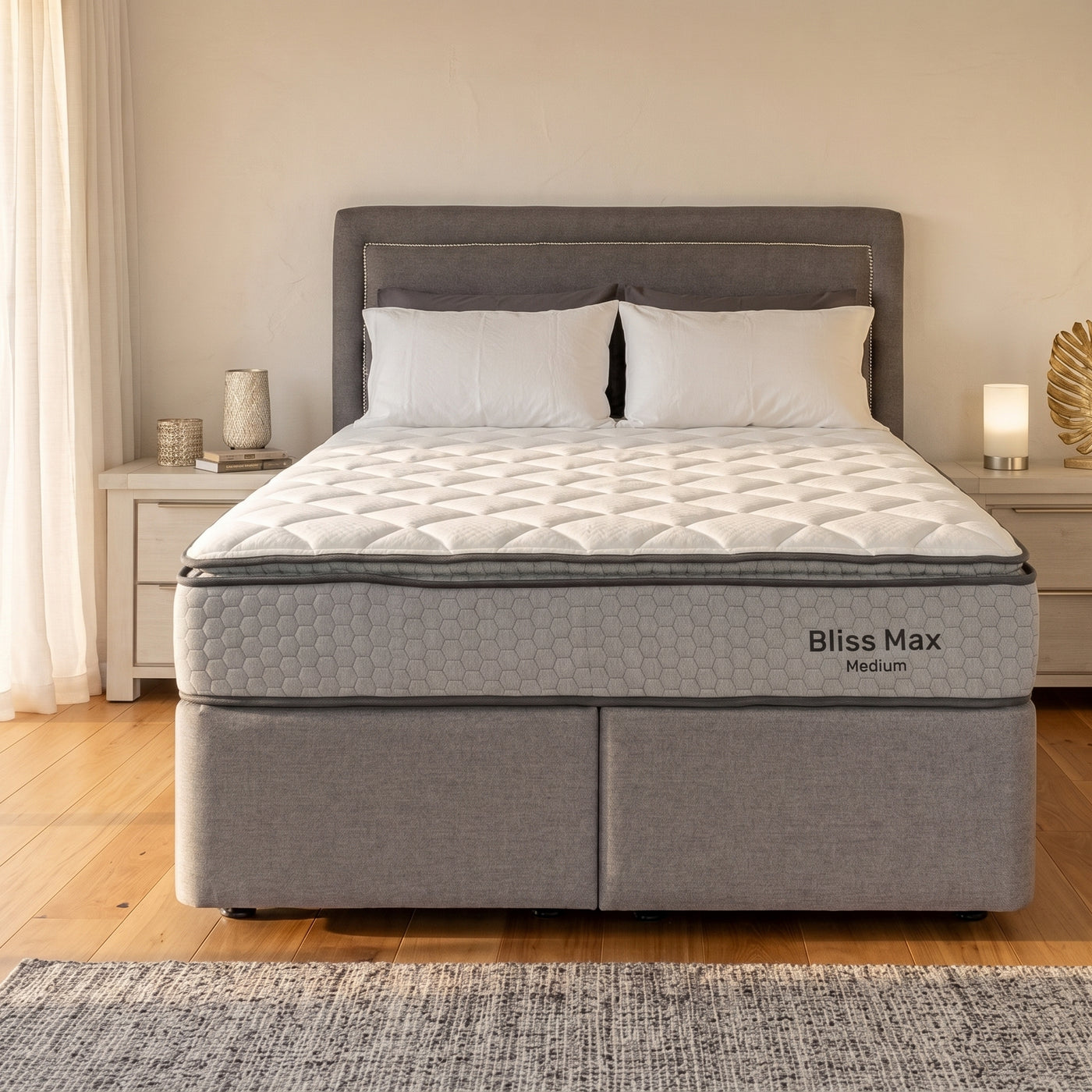 NZ Made Bliss Max Medium Mattress + Royal Bed Base