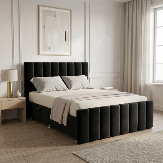 NZ Made Wave Bed Frame With Drawers