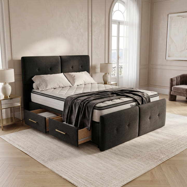 NZ Made Aero Bed Frame With Drawers Venus Medium Bundle 2