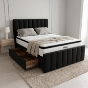 NZ Made Wave Plus Bed Frame With Drawers Venus Medium Bundle