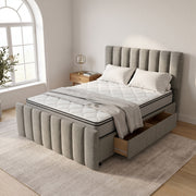NZ Made Wave Bed Frame With Drawers + Bliss Max Medium Mattress
