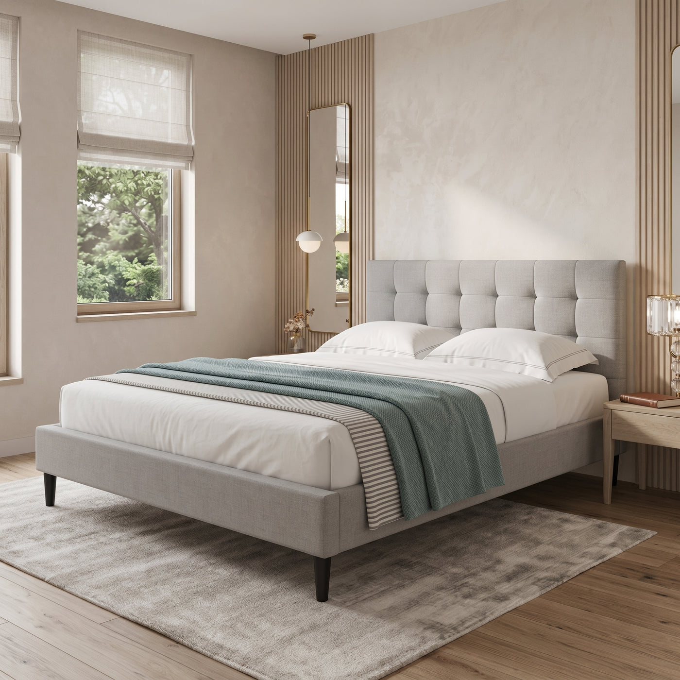 Aspen Fabric Queen Bed