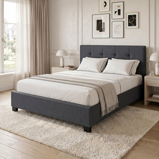 Atlas Queen Bed Charcoal