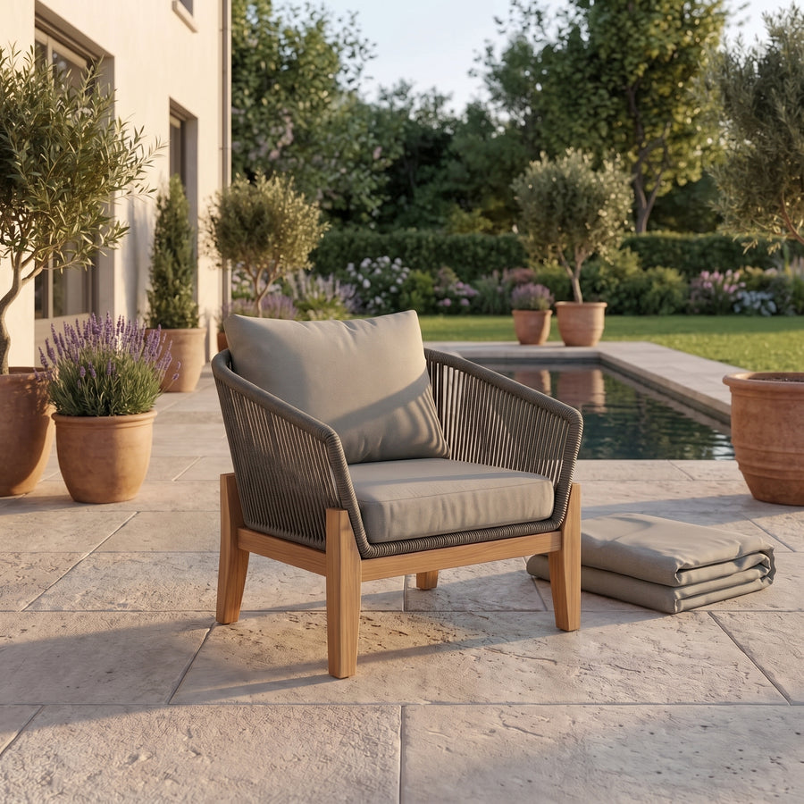Nexus Outdoor Armchair With Cover - Moss/Taupe