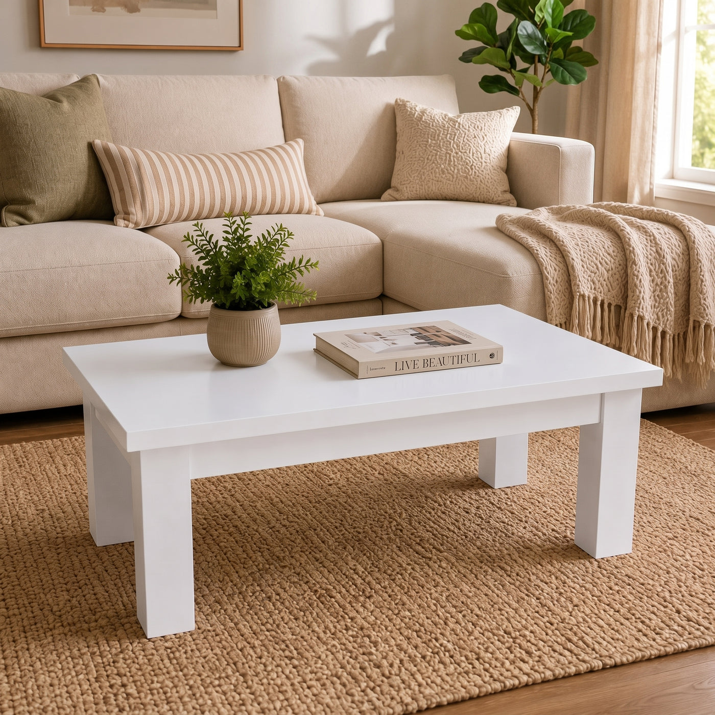 Essential wooden Coffee Table White colour