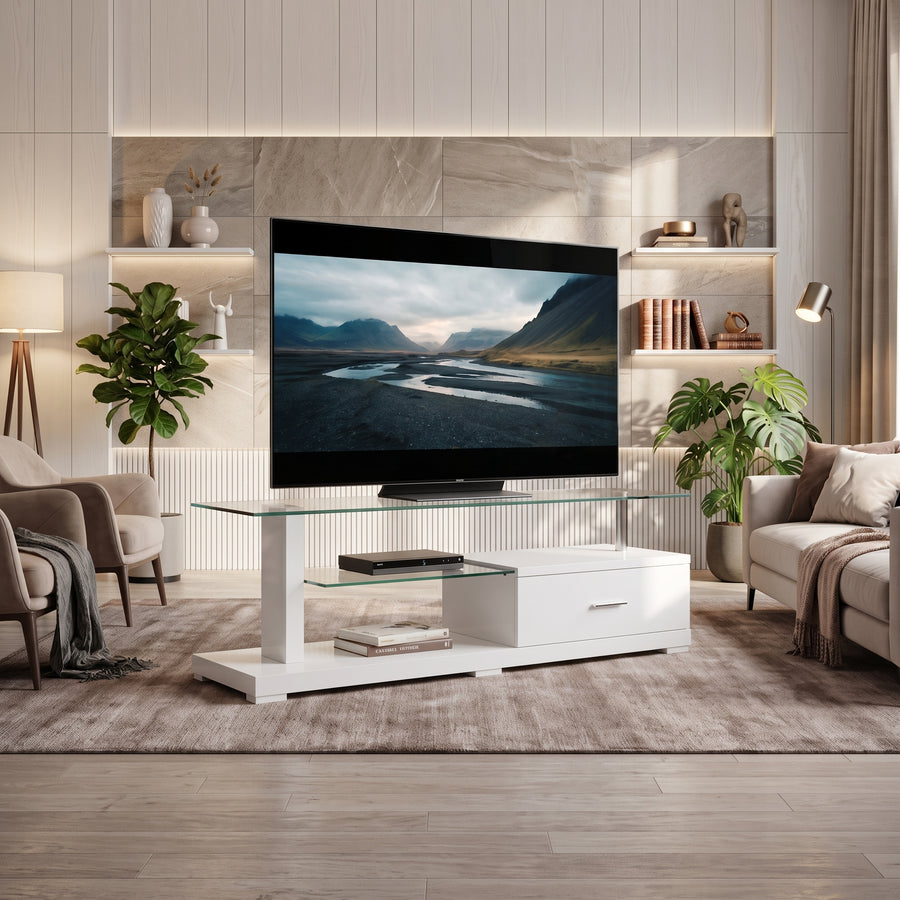 Clare White TV Unit