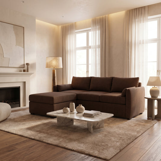 NZ Made Deseo 3 Seater Corner Sofa With Reversible Chaise