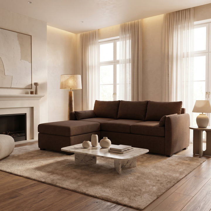NZ Made Deseo 3 Seater Corner Sofa With Reversible Chaise