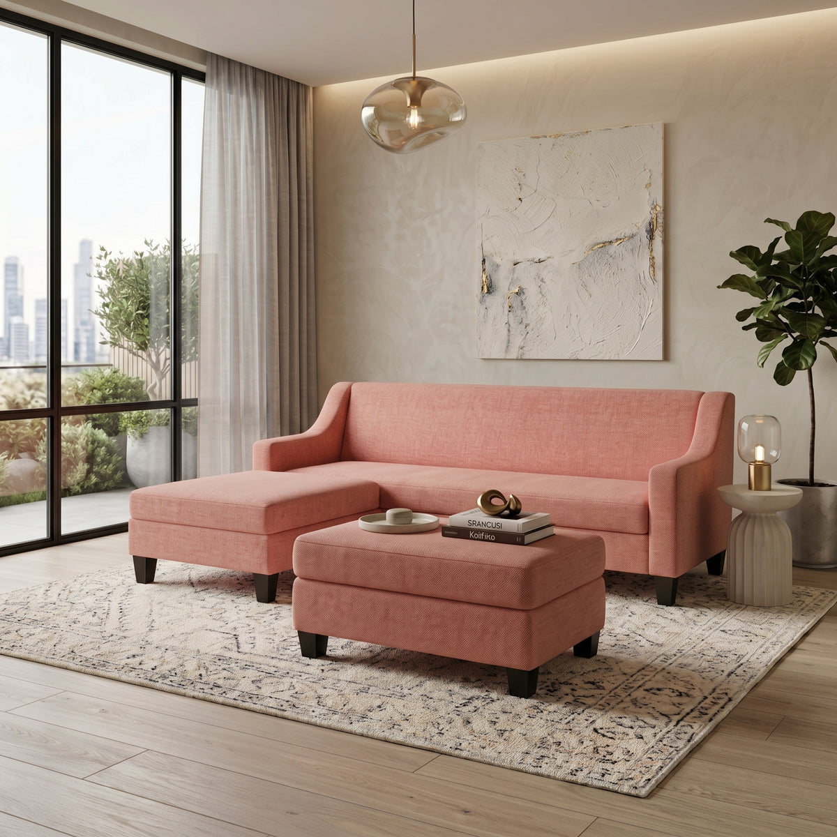 Milano Accent 4 Seater With Chaise Sofa