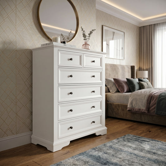 Sienna Tallboy Dresser – White