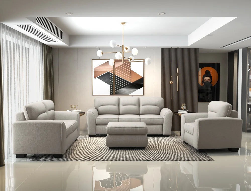 Harbor Nz Made Lounge Suites – Ramsey Biscuit Collection 3 + 2 1 Seater With Ottoman