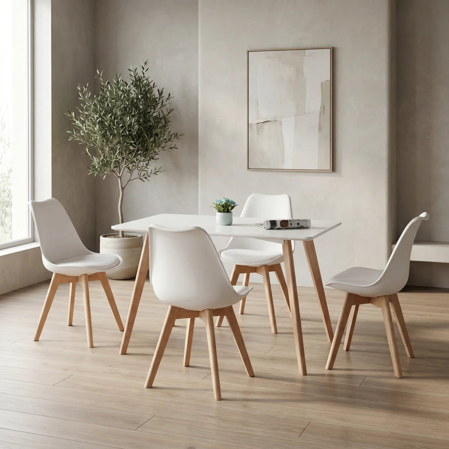 Savvy Dining Chairs 4pcs Set White | Furniture World NZ