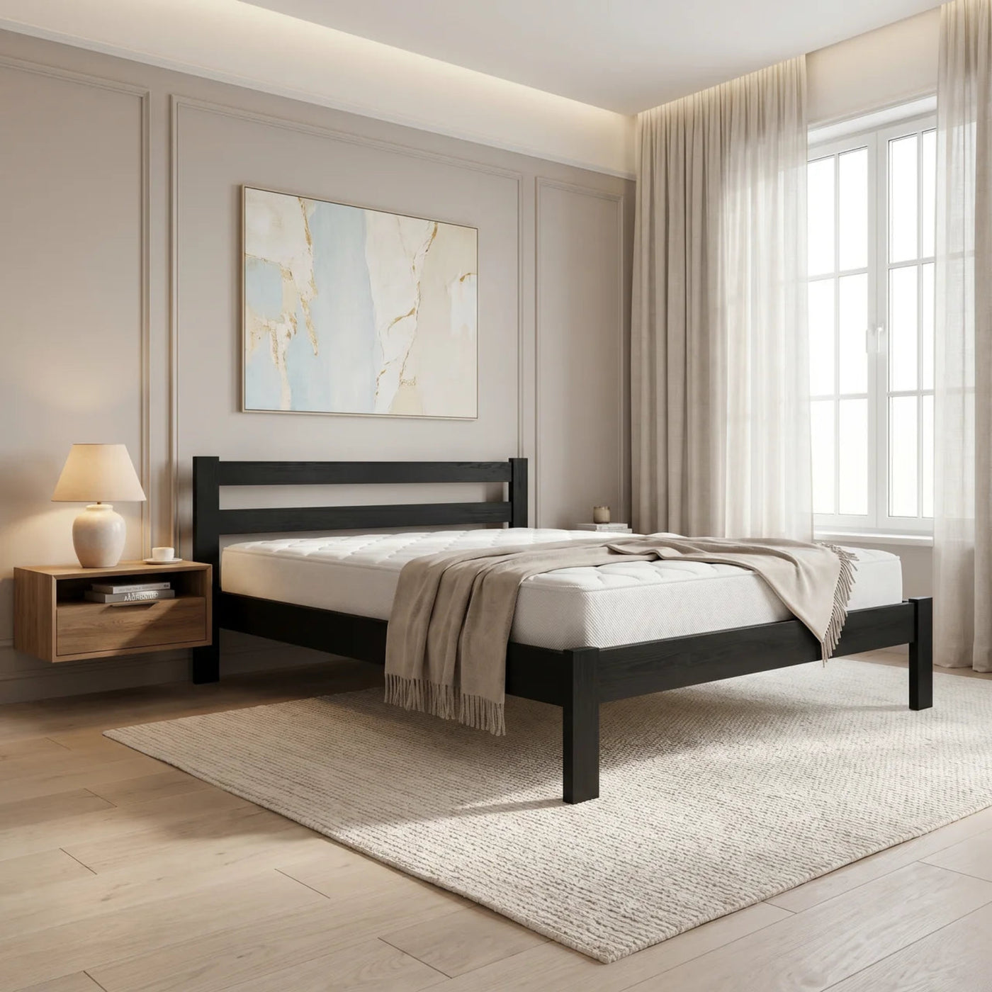 Bella Double Bed Black | Furniture World NZ