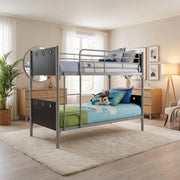 Tera Modern Double Bunk Bed – Charcoal Grey | Furniture World NZ