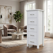 Bella 5 Drw Slimboy White | Furniture World NZ