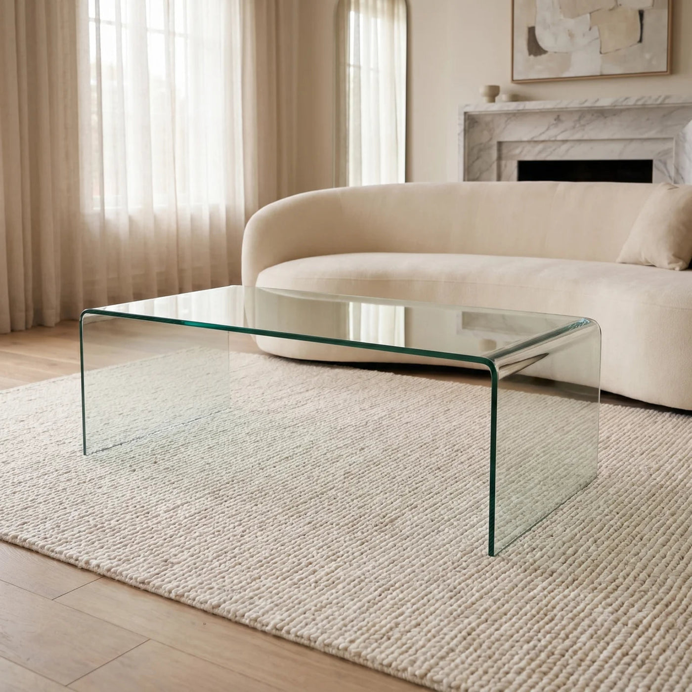 U Shape Glass Coffee Table | Furniture World NZ